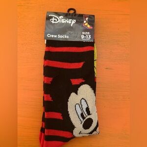 Disney Striped Mickey Mouse Socks - Red, Black, Yellow